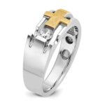 IBGoodman 10k Two-tone Men's Polished Satin and Cut-Out 1/3 Carat A Quality Diamond Cross Ring - Image 8