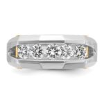 IBGoodman 14k Two-tone Men's Polished and Satin Cut-Out 5-Stone Ring Mounting - Image 5