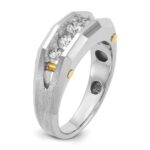 IBGoodman 14k Two-tone Men's Polished and Satin Cut-Out 5-Stone Ring Mounting - Image 7