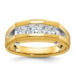 IBGoodman 10k Two-tone Men's Polished and Satin 5-Stone Ring Mounting