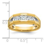 IBGoodman 10k Two-tone Men's Polished and Satin 5-Stone Ring Mounting - Image 2