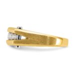 IBGoodman 14k Two-tone 1/2 carat Lab Grown Diamond VS/SI+ G+ Five Stone Complete Polished and Satin Men's Ring - Image 3