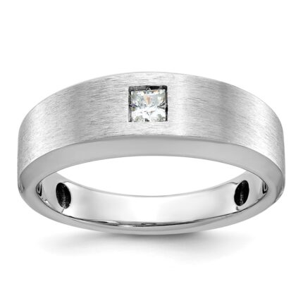 14k White Gold IBGoodman Men's Polished and Satin Diamond Ring Mounting