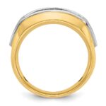 14k Two-tone IBGoodman Men's Polished and Satin 2-Row Ring Mounting - Image 2