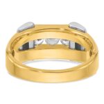 IBGoodman 14k Two-tone 1/2 carat Lab Grown Diamond VS/SI+ G+ Three Stone Complete Men's Ring - Image 5