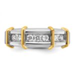 IBGoodman 14k Two-tone Men's Polished 7-Stone 1/2 Carat AA Quality Diamond Ring - Image 6