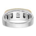 IBGoodman 14k Two-tone 1 carat Lab Grown Diamond VS/SI+ G+ Complete Polished and Satin Men's Ring - Image 5
