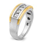 IBGoodman 14k Two-tone 1 carat Lab Grown Diamond VS/SI+ G+ Complete Polished and Satin Men's Ring - Image 6