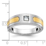 14k Two-tone IBGoodman Men's Polished and Satin 1/5 carat Diamond Complete Ring - Image 3