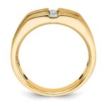 IBGoodman 10k White Gold with Black Rhodium Men's Satin and Grooved 3-Stone 1/5 Carat A Quality Diamond Ring - Image 2