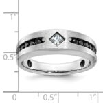 IBGoodman 10k Men's Polished Satin and Grooved Square Stone Center Ring Mounting - Image 3