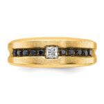 10k Yellow Gold IBGoodman Men's Polished and Brushed Diamond Ring Mounting - Image 6
