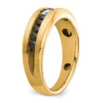 10k Yellow Gold IBGoodman Men's Polished and Brushed Diamond Ring Mounting - Image 8