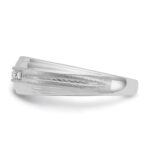 IBGoodman 14k White Gold Men's Polished Satin and Grooved 5-Stone 1/20 Carat AA Quality Diamond Ring - Image 5