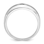 14k White Gold with Black Rhodium IBGoodman Men's Satin 1/20 carat Diamond Complete Ring - Image 2