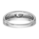 14k White Gold with Black Rhodium IBGoodman Men's Satin 1/20 carat Diamond Complete Ring - Image 7