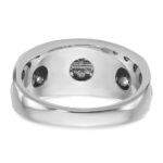 IBGoodman 14k White Gold Men's Polished Satin and Grooved 2-Row Ring Mounting - Image 5