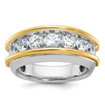 IBGoodman 14k Two-tone 2 carat Lab Grown Diamond VS/SI+ G+ Complete Men's Ring