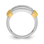 IBGoodman 14k Two-tone Men's Polished and Textured 5-Stone 1 Carat AA Quality Diamond Ring - Image 2