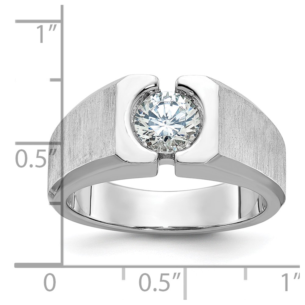 B63886-4W-8.jpg 14k White Gold IBGoodman Men's Polished and Satin Diamond Ring Mounting - Image 1