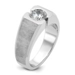 IBGoodman 14k White Gold 1 carat Lab Grown Diamond VS/SI+ G+ Complete Polished and Satin Men's Ring - Image 6