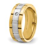 IBGoodman 14k Two-tone 1/6 carat Lab Grown Diamond VS/SI+ G+ Three Stone Complete Men's Ring - Image 6