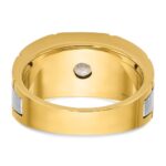 IBGoodman 10k Two-tone Men's Polished Satin and Grooved 1/2 Carat A Quality Diamond Ring - Image 7
