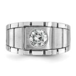 IBGoodman 14k White Gold Polished and Satin Men's Ring Mounting - Image 4