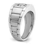 True Origin IBGoodman 14k White Gold 1 carat Lab Grown Diamond VS/SI+ G+ Complete Polished and Satin Men's Ring - Image 6