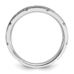 IBGoodman 14k White Gold Men's Polished and Textured Solitaire Ring Mounting - Image 2