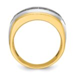 IBGoodman 14k Men's Polished Satin and Grooved 7-Stone Ring Mounting - Image 2