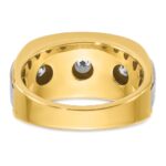 IBGoodman 14k Men's Polished Satin and Grooved 7-Stone Ring Mounting - Image 7