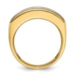 IBGoodman 14k Two-tone Men's Polished Satin and Grooved 7-Stone Ring Mounting - Image 2