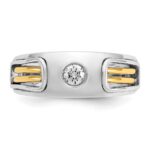 IBGoodman 14k Two-tone Men's Polished and Cut-Out 1/5 Carat AA Quality Diamond Ring - Image 6