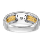 IBGoodman 14k Two-tone Men's Polished and Cut-Out 1/5 Carat AA Quality Diamond Ring - Image 7