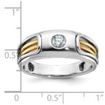 IBGoodman 14k Two-tone Men's Polished and Cut-Out 1/5 Carat AA Quality Diamond Ring - Image 3