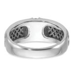 14k White Gold with Black Rhodium IBGoodman Men's 1/5 carat Diamond Complete Ring - Image 7