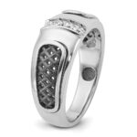 14k White Gold with Black Rhodium IBGoodman Men's 1/5 carat Diamond Complete Ring - Image 8