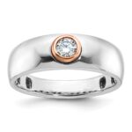 14k Two-tone White/Rose Gold IBGoodman Men's 1/4 carat Diamond Complete Ring