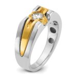 14k Two-tone IBGoodman Men's 3/8 carat Diamond Complete Ring - Image 8