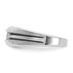 IBGoodman 14k White Gold with Black Rhodium Men's Polished Satin and Grooved 5-Stone 1/2 Carat AA Quality Diamond Ring - Image 3
