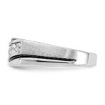 IBGoodman 14k White Gold with Black Rhodium 1/2 carat Lab Grown Diamond VS/SI+ G+ Complete Polished Satin and Grooved Men's Ring - Image 3