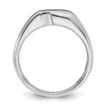 IBGoodman 14k White Gold with Black Rhodium 1/5 carat Lab Grown Diamond VS/SI+ G+ Complete Polished Satin and Grooved Men's Ring - Image 2