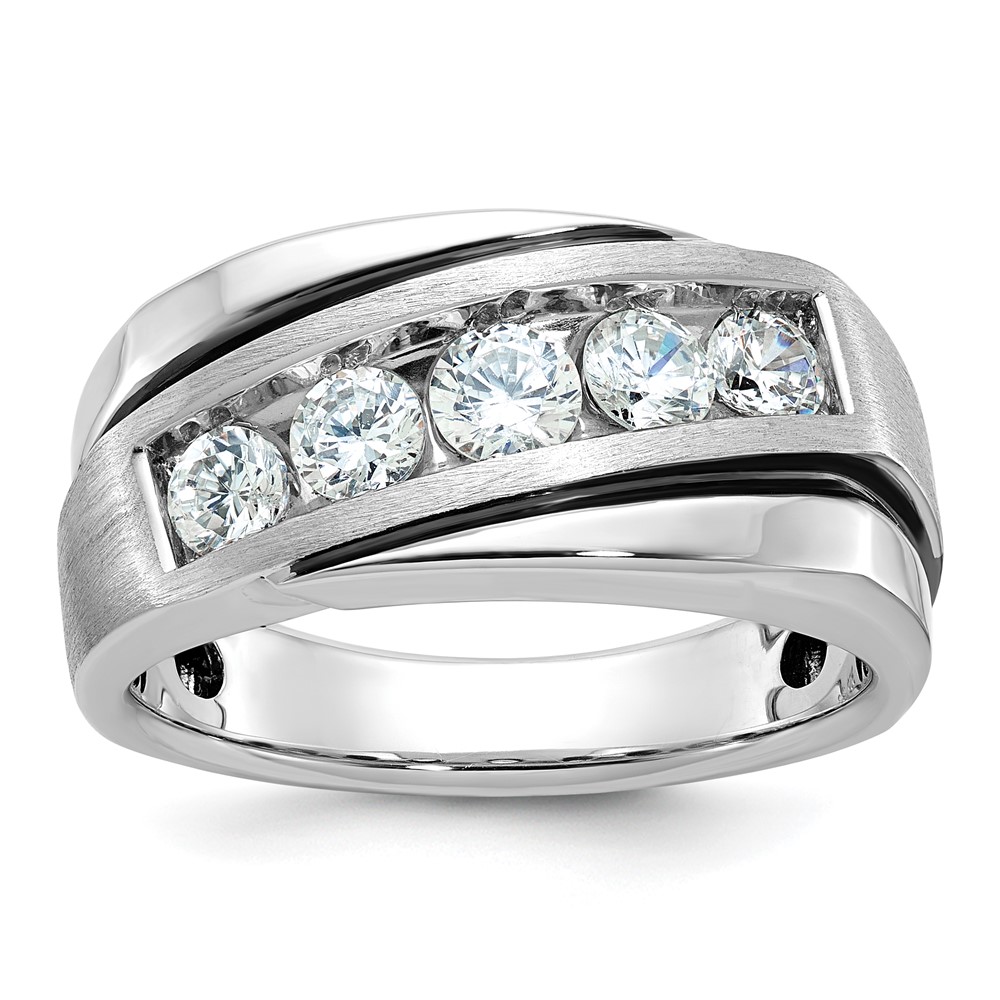 B64010-4WAA.jpg 14k White Gold Men's Polished Satin and Grooved Ring Mounting - Image 1