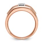 14k Two-tone White/Rose IBGoodman Men's 1/2 carat Black/White Diamond Complete Ring - Image 2