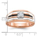 14k Two-tone White/Rose IBGoodman Men's 1/2 carat Black/White Diamond Complete Ring - Image 3