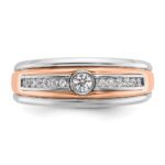 14k Two-tone White/Rose Gold IBGoodman Men's 1/5 carat Diamond Complete Ring - Image 6