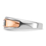 IBGoodman 14k White and Rose Gold Men's Polished 5-Stone 1/4 Carat AA Quality Diamond Ring - Image 4