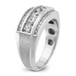 10k White Gold IBGoodman Men's Polished & Satin 3-Row Ring Mounting - Image 8
