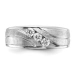 IBGoodman 14k White Gold 1/3 carat Lab Grown Diamond VS/SI+ G+ Complete Polished and Grooved Men's Ring - Image 4